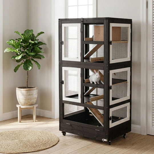 Aivituvin 5 Levels Chinchilla Cage AIR38-1, Wooden Ferret Cage