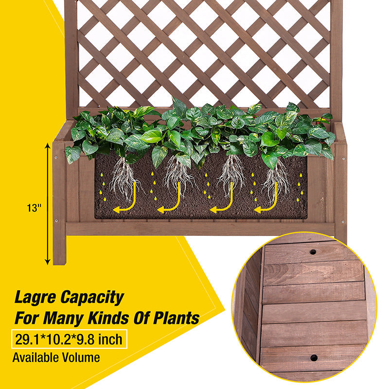 pallet planter with trellis Morgete Raised Garden Bed with Legs Trellis Wooden Planter Box Outdoor for Gardening