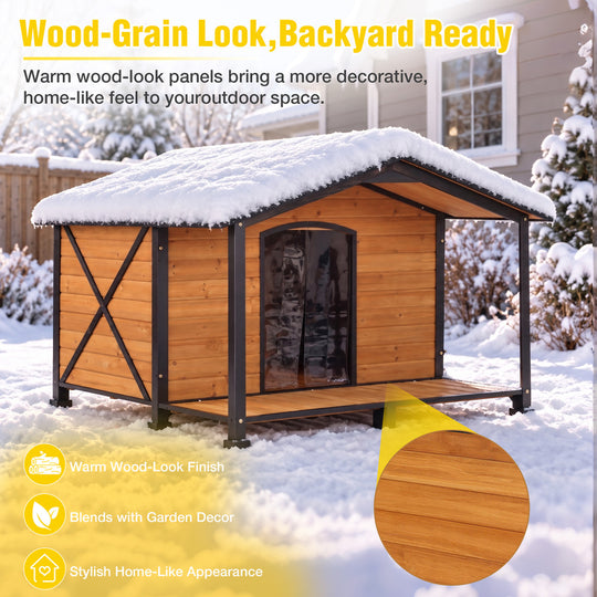Aivituvin Heated Waterproof Dog House AIR88/89-IN-HP, 40.5"L/41.6"L/55"L Dog Shelter, Heating Pad, Strong Metal Frame