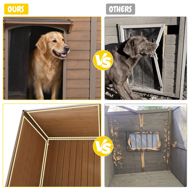 Aivituvin Outdoor Heated Dog House AIR7024-IN-HP, 44.6"L/60.4"L Metal Frame Large Dog House