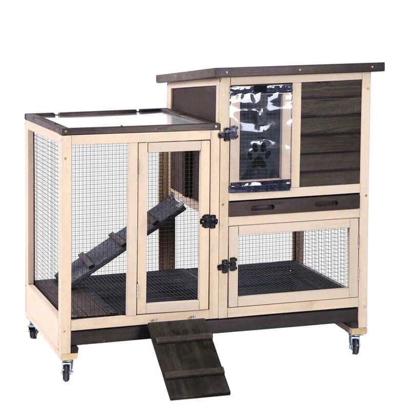Aivituvin Rabbit Hutch AIR10, Indoor or Outdoor Bunny Cage, 8.3 ft²