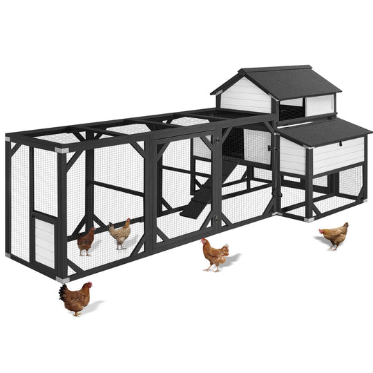 MEDEHOO 118" Outdoor Large Chicken Coop with Run for 8-10 Chickens-AIR46-M