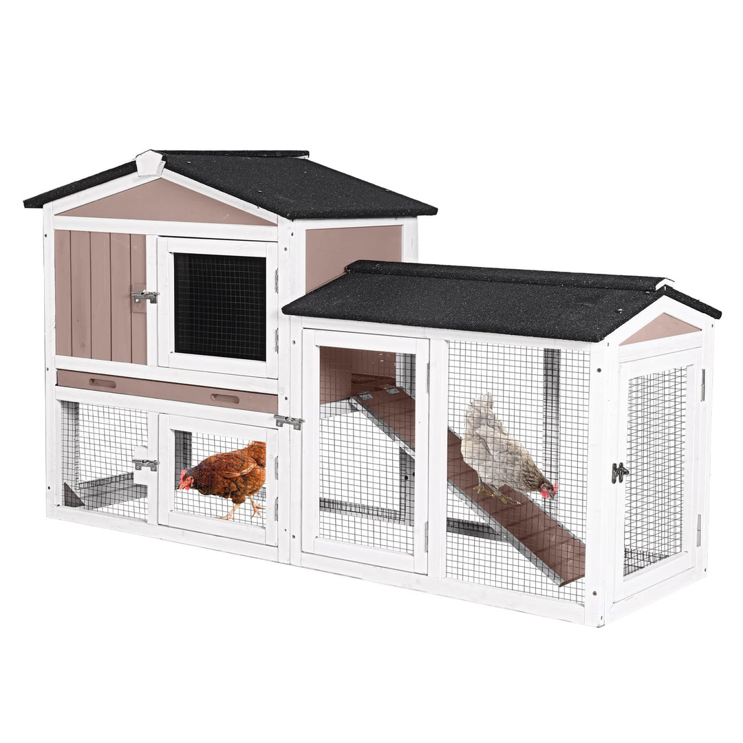 MEDEHOO Wooden Rabbit Hutch Outdoor Bunny Cage Pets House for Guinea Pigs
