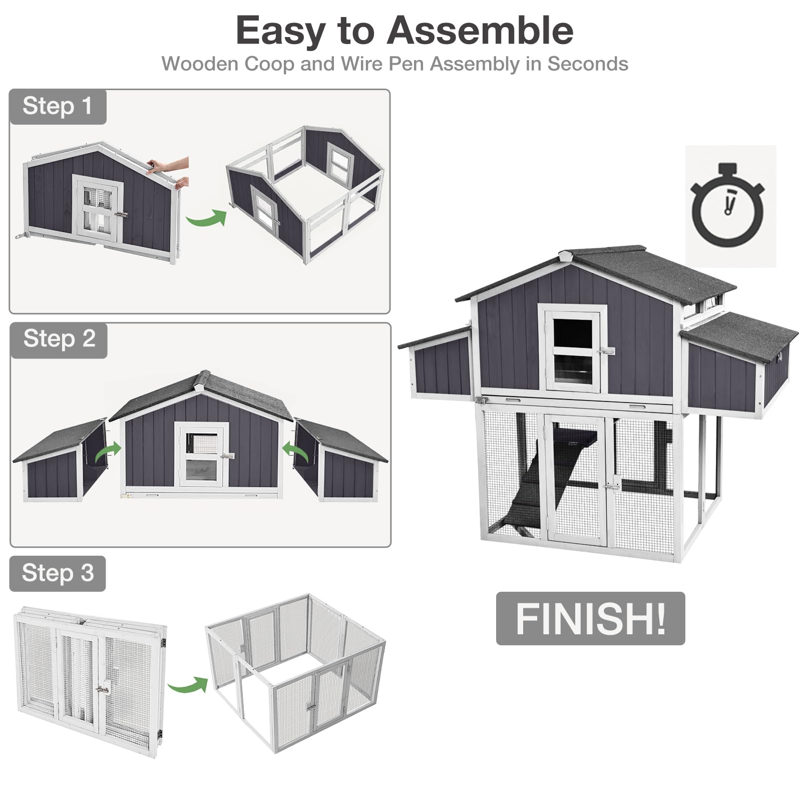 Aivituvin-AIR66 Foldable Chicken Coop for 3-4 Chickens