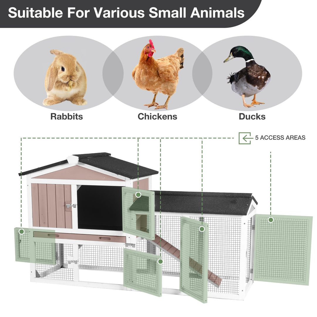 MEDEHOO Wooden Rabbit Hutch Outdoor Bunny Cage Pets House for Guinea Pigs