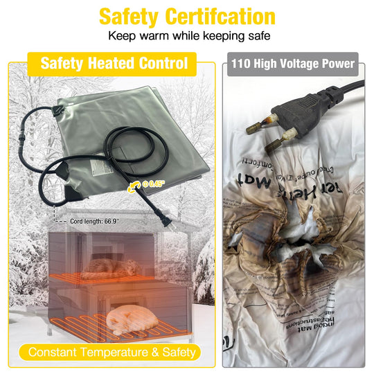 MEDEHOO Heated Outdoor Cat House for Outside, Insulated Winter Feral Cat Shelter with Heated Pad and Insulated Liner, Weatherproof