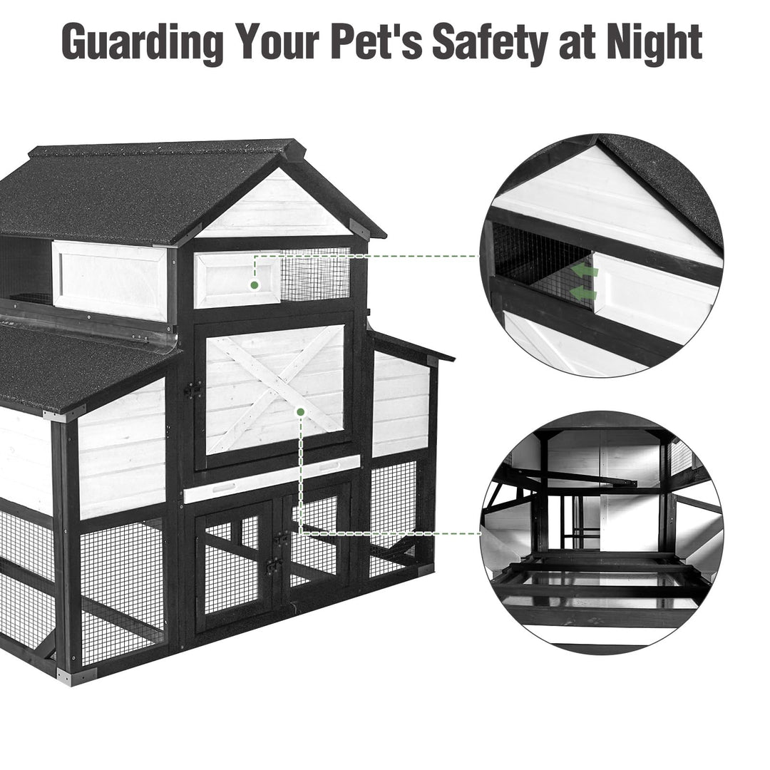 MEDEHOO 118" Outdoor Large Chicken Coop with Run for 8-10 Chickens-AIR46-M