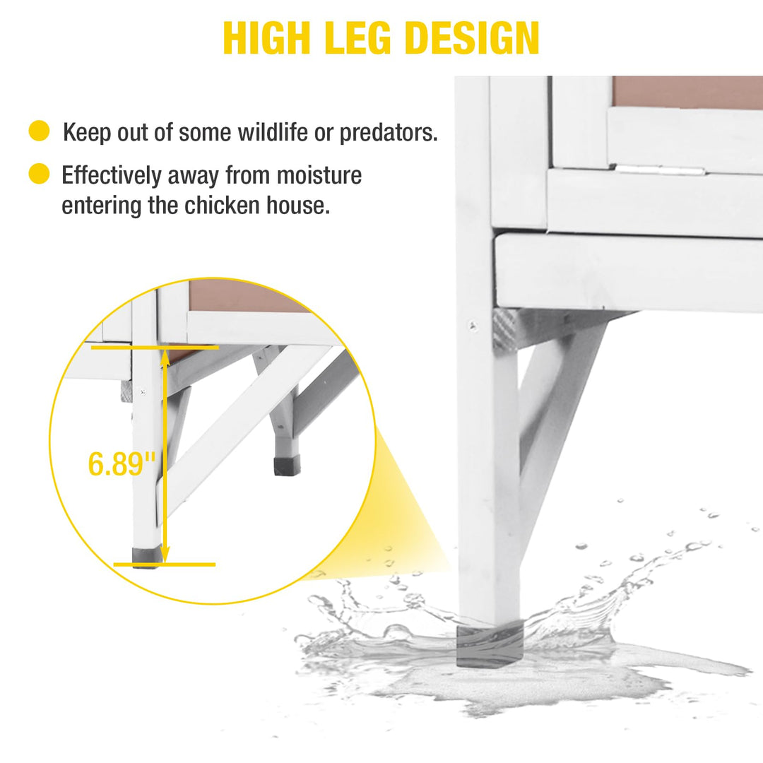 MEDEHOO AIR7020 Chicken Coop for 2 Chickens Home Ues Outdoor Small Wooden Chicken House with Expandable Run for Poultry Duck Coop Pull Out Tray Quail Cage,Hen Habitat
