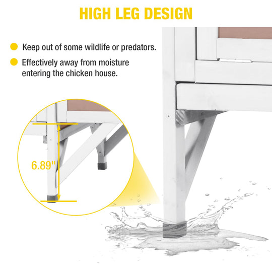 MEDEHOO AIR7020 Chicken Coop for 2 Chickens Home Ues Outdoor Small Wooden Chicken House with Expandable Run for Poultry Duck Coop Pull Out Tray Quail Cage,Hen Habitat