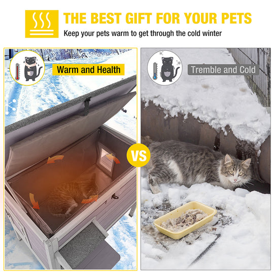 Aivituvin-AIR91-IN Insulated Outdoor Cat House| Warm Liner Inside