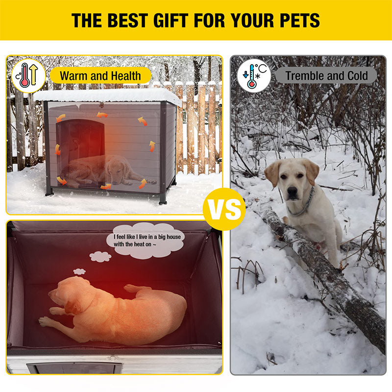 Durable Insulated Wooden Dog House for All-Weather Comfort – Aivituvin