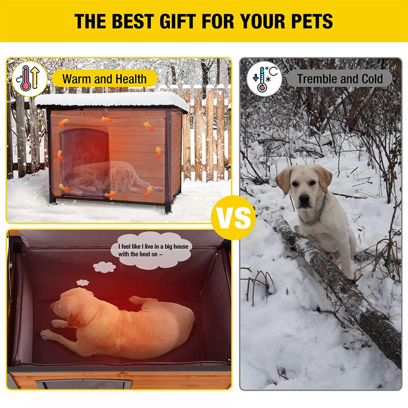 Durable Insulated Wooden Dog House for All-Weather Comfort – Aivituvin