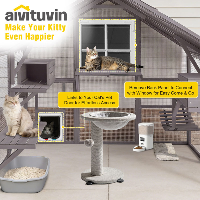 Aivituvin Walk-in Cat Enclosure AIR52, Outdoor Cat Run