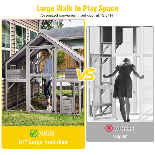 Aivituvin Walk-in Cat Enclosure AIR52, Outdoor Cat Run