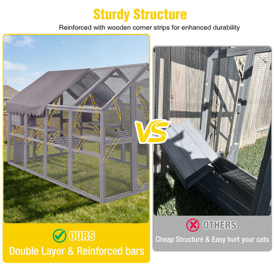 Aivituvin Walk-in Cat Enclosure AIR52, Outdoor Cat Run