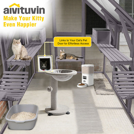 Aivituvin Walk-in Cat Enclosure AIR52, Outdoor Cat Run
