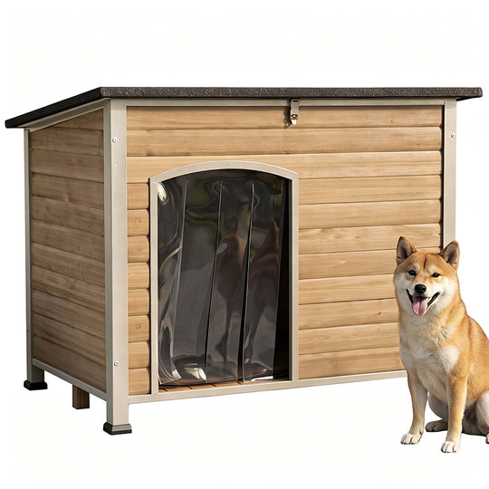 Aivituvin Wooden Dog Crates AIR73/74/75/76, 33.5"L/43.3"L, Heavy Duty Iron Frame