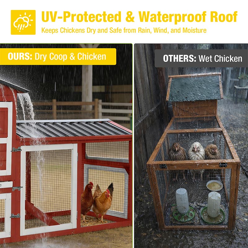 Aivituvin Mobile Chicken Tractor AIR61, Chicken Coops on Wheels for 2-3 Chickens, 18.49ft²