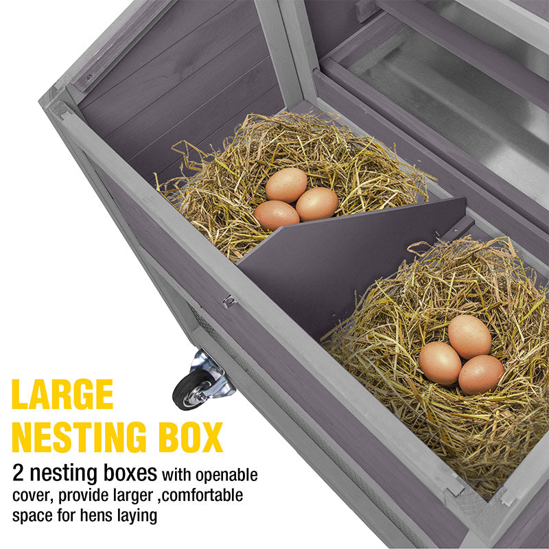Aivituvin Mobile Chicken Tractor AIR72, Chicken Coop for 2-3 Chickens,12.33ft²