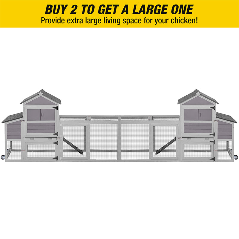 Aivituvin Mobile Chicken Tractor AIR72, Chicken Coop for 2-3 Chickens,12.33ft²