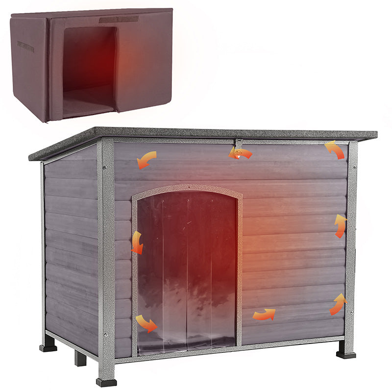 insulated dog house with door