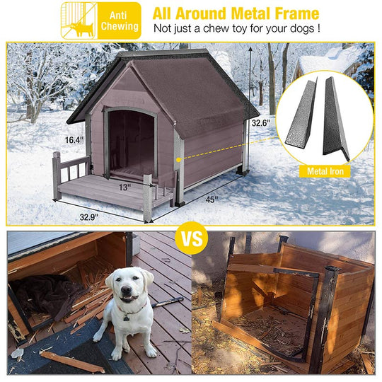 Aivituvin-AIR80/81/87-IN Insulated Large Dog House with Liner Inside| Iron Frame