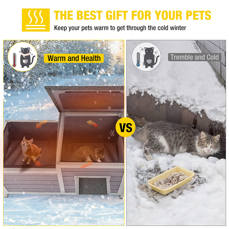 Aivituvin-AIR93-IN  Insulated Cat House for Outside Winter | Warm Liner Inside