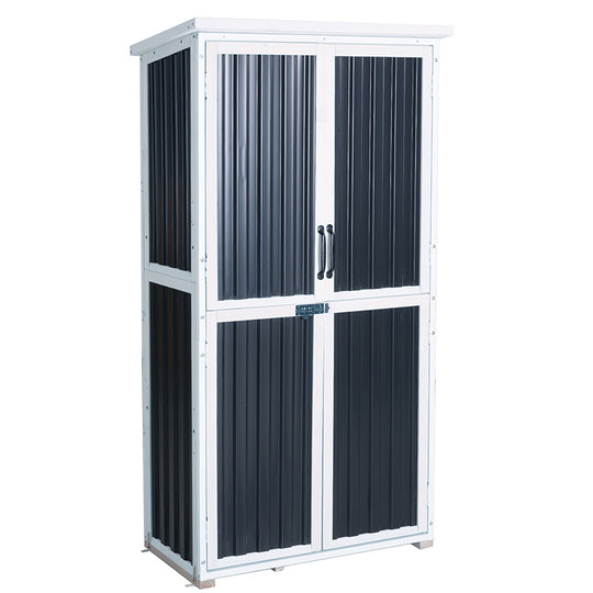 Aivituvin Plastic Garden Storage AIR7012-P, Outdoor Shed with Metal Frame