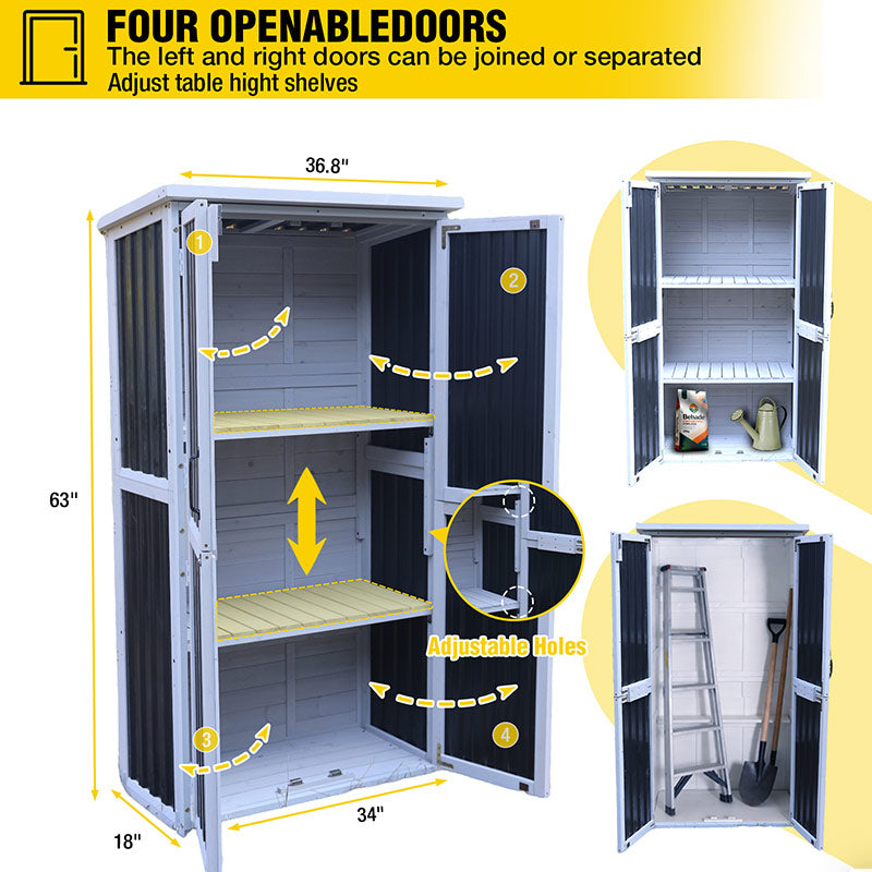 AIR7012-P-LX Outdoor Plastic Garden Storage Shed