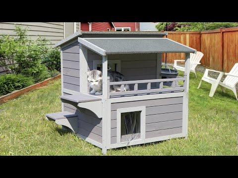 Aivituvin-AIR33 Outdoor Cat House, Indoor Wooden Cat House (Inner space 10.9 ft²)