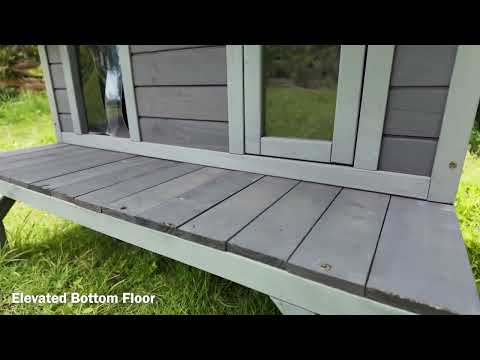 Aivituvin Heated Cat House AIR92-M-IN-HP with Removable Insulation Liner & Heating Pad