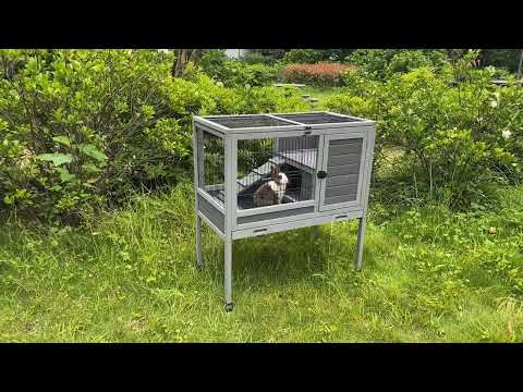 Aivituvin-AIR53 Small Rabbit Hutch with Pull Out Tray (Inner Space 6.49ft²)