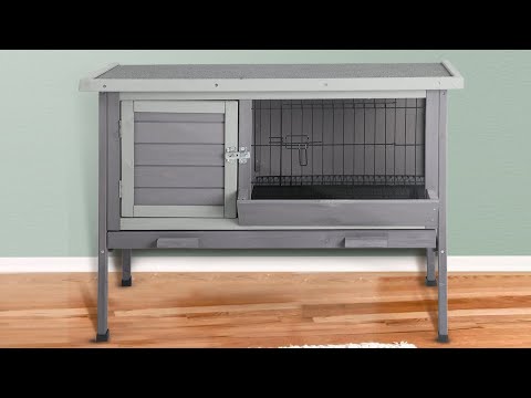 Aivituvin-AIR01-B Outdoor Rabbit Hutch - Upgrade with Metal Wire Pan  (Inner Space 3.1ft²)
