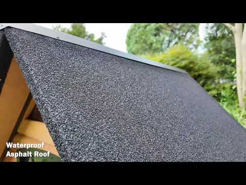Aivituvin Outdoor Dog House AIR80/81/87, 32.9"L/37.4"L, Porch Design, Iron Frame