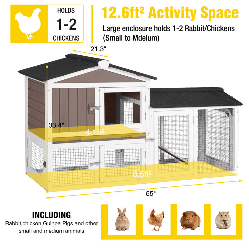 Aivituvin Small Chicken Coop AIR002, Wooden Chicken House for 1-2 Chicks