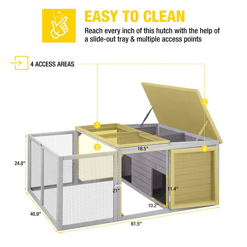 Aivituvin Chicken,Duck & Quail Coop AIR028, Small Poultry Coop with Run for 2–3 Birds, 17.46 ft²