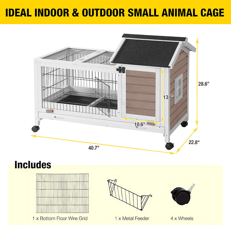 Aivituvin-AIR024 Indoor Outdoor Wooden Guinea Pig Cage