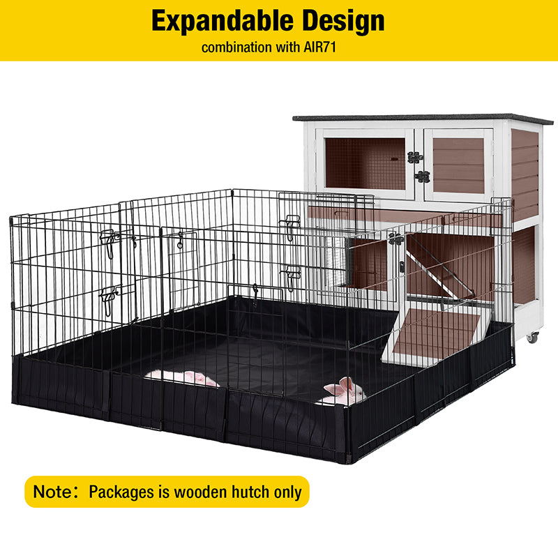 Aivituvin-AIR77 Outdoor Indoor Bunny Hutch With Wheels