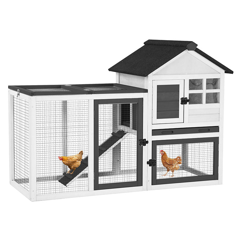 Aivituvin Large Outdoor Rabbit Hutch XZ7002, No Wire Mesh Above the Tray
