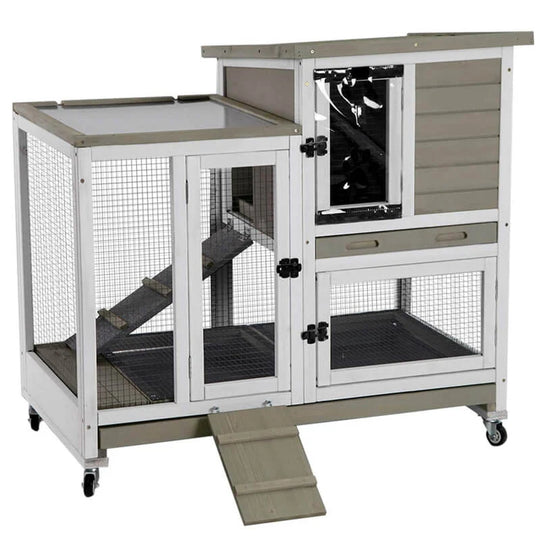 Aivituvin Rabbit Hutch AIR10, Indoor or Outdoor Bunny Cage, 8.3 ft²