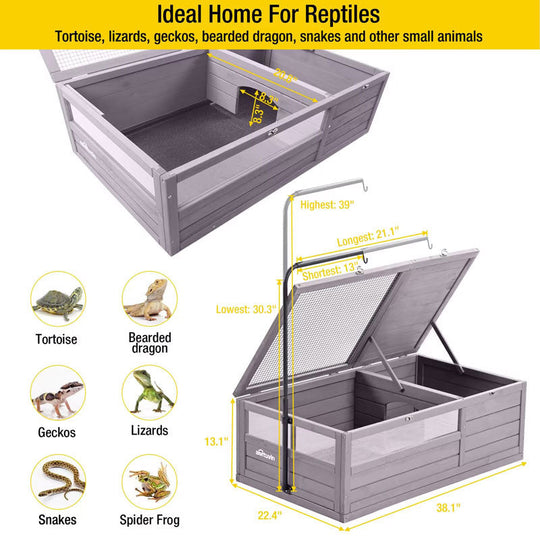 Morgete Tortoise House Habitat Enclosure Turtle Cage for Small Animals