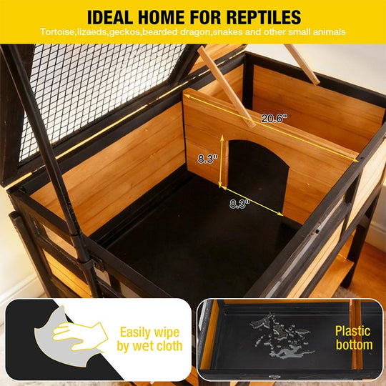 Aivituvin-AIR21 AIR70 Wooden Tortoise House | Large Turtle Habitat
