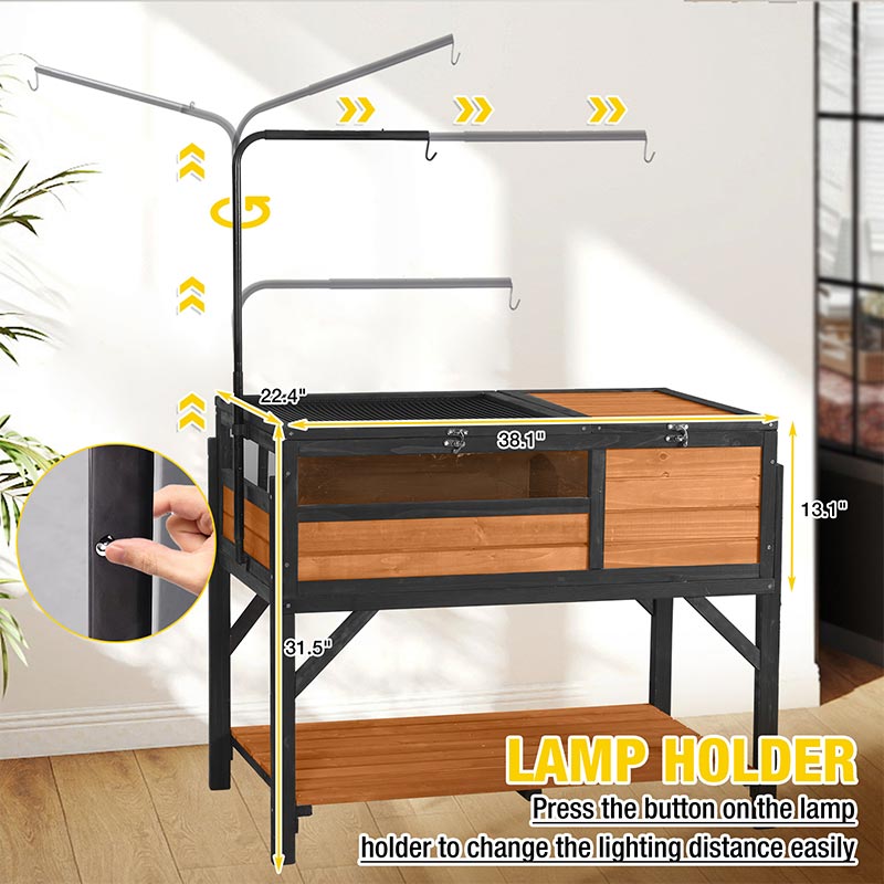 Aivituvin-AIR21 AIR70 Wooden Tortoise House | Large Turtle Habitat