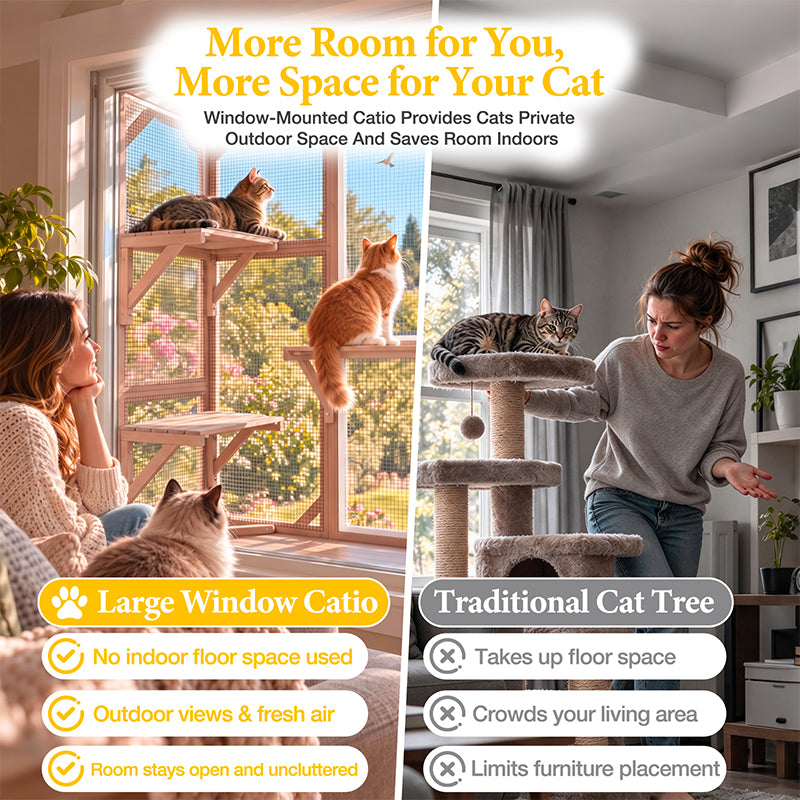 Aivituvin Large Window Cat Catio AIR7016-WC/L, 68" Waterproof Outdoor Cat Enclosure