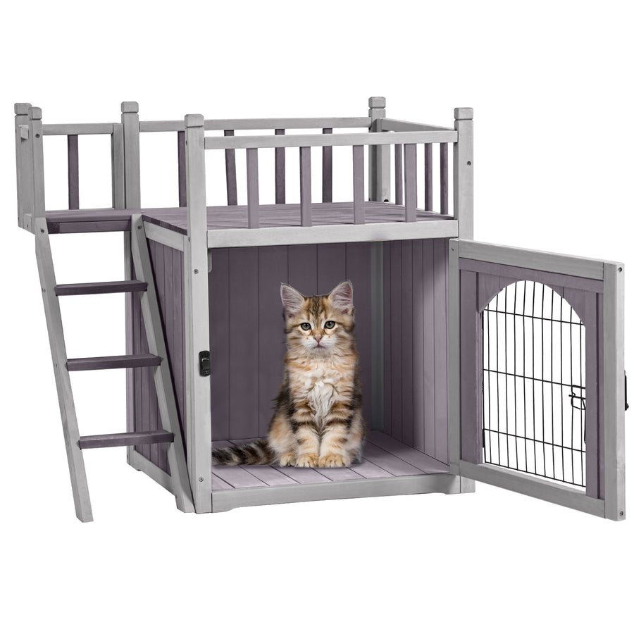 Aivituvin-AIR08-B Outdoor Dog/Cat House, Indoor Cat House (Litter Box and Bed Allowed)