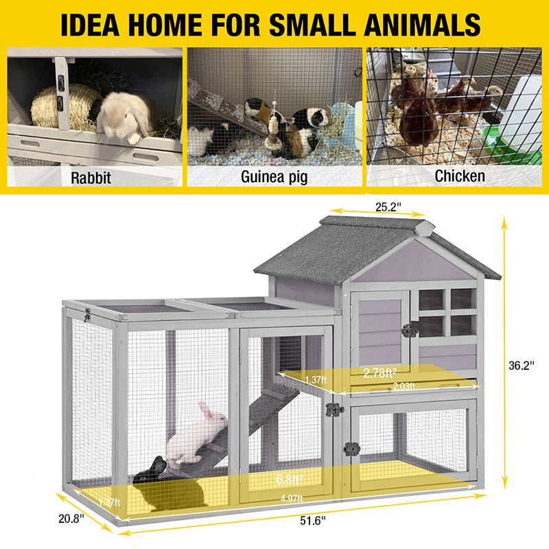 Aivituvin-XZ7002 2 Story Big Bunny Cage with No Leak Tray