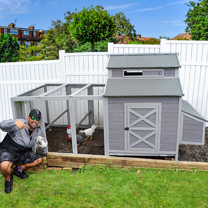 Aivituvin Large Chicken Coop With Run for Raising Backyard Chickens