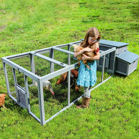 Aivituvin-AIR45 Large Hen House with Run for 4-6 Chickens