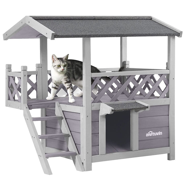 Aivituvin Outdoor And Indoor Cat Houses | Wooden Cat Houses For Sale