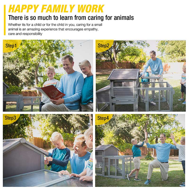 Aivituvin Chicken Tractor AIR27, Wooden Chicken House for 2-4 Hens, 23.03ft²